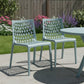 Set of Two Baby Blue Heavy Duty Plastic Outdoor Stacking Dining Chairs