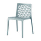 Set of Two Baby Blue Heavy Duty Plastic Outdoor Stacking Dining Chairs