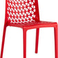 Set of Two Red Heavy Duty Plastic Outdoor Stacking Dining Chairs