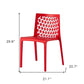 Set of Two Red Heavy Duty Plastic Outdoor Stacking Dining Chairs