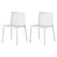 Set of Two White Heavy Duty Plastic Outdoor Stacking Dining Chairs