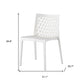 Set of Two White Heavy Duty Plastic Outdoor Stacking Dining Chairs