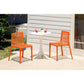 Set of Two Orange Heavy Duty Plastic Outdoor Stacking Dining Chairs