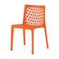 Set of Two Orange Heavy Duty Plastic Outdoor Stacking Dining Chairs