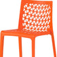 Set of Two Orange Heavy Duty Plastic Outdoor Stacking Dining Chairs