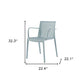 Set of Two Baby Blue Heavy Duty Plastic Outdoor Stacking Arm Chairs