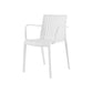 Set of Two White Heavy Duty Plastic Outdoor Stacking Arm Chairs