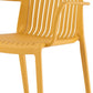 Set of Two Yellow Heavy Duty Plastic Outdoor Stacking Arm Chairs