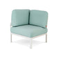 31" White Heavy Duty Plastic Outdoor Modular with Sea Green Cushion