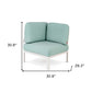 31" White Heavy Duty Plastic Outdoor Modular with Sea Green Cushion