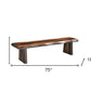 75" Brown Solid Wood Live Edge Dining Bench