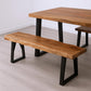 68" Brown and Black Solid Wood And Metal Live Edge Dining Bench