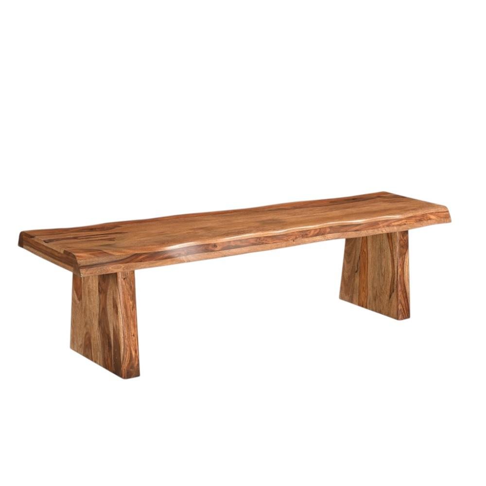 68" Brown Solid Wood Live Edge Dining Bench