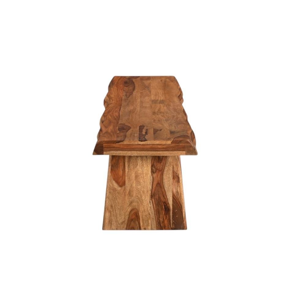 68" Brown Solid Wood Live Edge Dining Bench