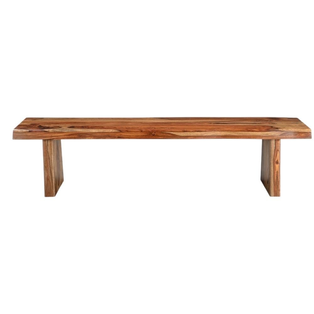 75" Brown Solid Wood Live Edge Dining Bench