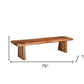 75" Brown Solid Wood Live Edge Dining Bench
