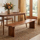 60" Brown Solid Wood Live Edge Dining Bench