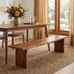 60" Brown Solid Wood Live Edge Dining Bench