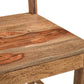 Set of Two Brown Solid Wood Ladder Back Dining Side Chairs