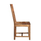 Set of Two Brown Solid Wood Ladder Back Dining Side Chairs