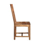 Set of Two Brown Solid Wood Ladder Back Dining Side Chairs