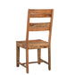 Set of Two Brown Solid Wood Ladder Back Dining Side Chairs