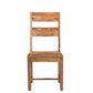 Set of Two Brown Solid Wood Ladder Back Dining Side Chairs