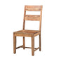 Set of Two Brown Solid Wood Ladder Back Dining Side Chairs