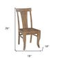Set of Two Brown Solid Wood Slat Back Dining Side Chairs