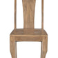 Set of Two Brown Solid Wood Slat Back Dining Side Chairs