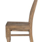 Set of Two Brown Solid Wood Slat Back Dining Side Chairs