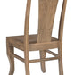 Set of Two Brown Solid Wood Slat Back Dining Side Chairs