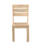 Set of Two Beige Solid Wood Ladder Back Dining Side Chairs