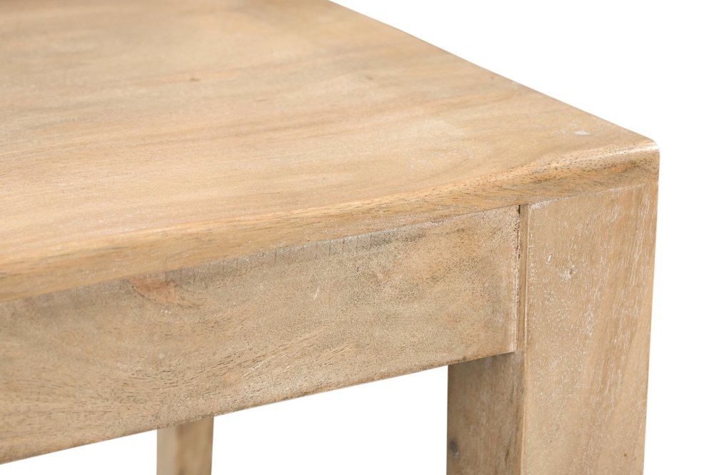 Set of Two Beige Solid Wood Ladder Back Dining Side Chairs