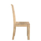 Set of Two Beige Solid Wood Ladder Back Dining Side Chairs