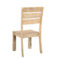 Set of Two Beige Solid Wood Ladder Back Dining Side Chairs