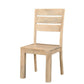 Set of Two Beige Solid Wood Ladder Back Dining Side Chairs