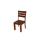 Set of Two Brown Solid Wood Ladder Back Dining Side Chairs