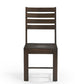 Set of Two Brown Solid Wood Ladder Back Dining Side Chairs
