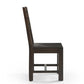Set of Two Brown Solid Wood Ladder Back Dining Side Chairs