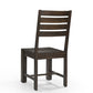 Set of Two Brown Solid Wood Ladder Back Dining Side Chairs