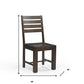 Set of Two Brown Solid Wood Ladder Back Dining Side Chairs