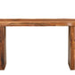 60" Brown Solid Wood Double Pedestal Live Edge Console Table