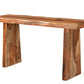 60" Brown Solid Wood Double Pedestal Live Edge Console Table