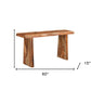 60" Brown Solid Wood Double Pedestal Live Edge Console Table