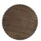 36" Brown Solid Wood Round Drum Coffee Table