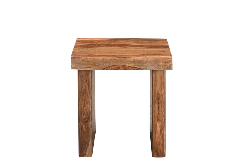 23" Brown Solid Wood Square Live Edge End Table