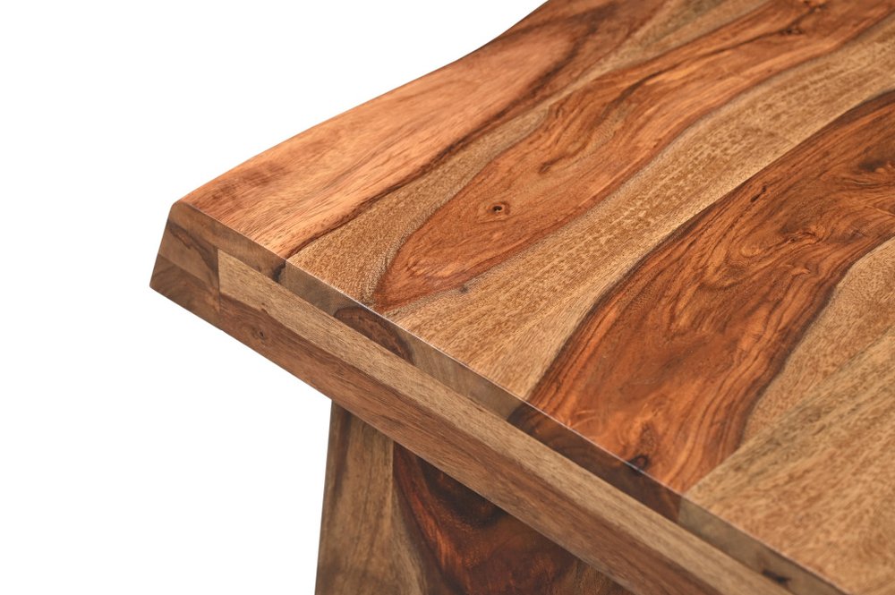 23" Brown Solid Wood Square Live Edge End Table