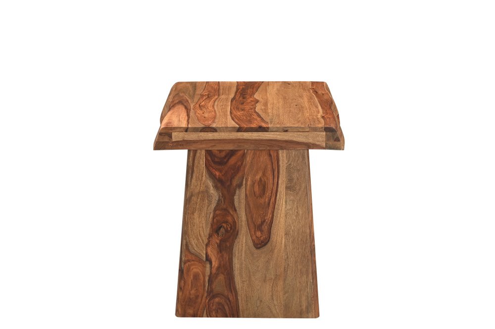 23" Brown Solid Wood Square Live Edge End Table