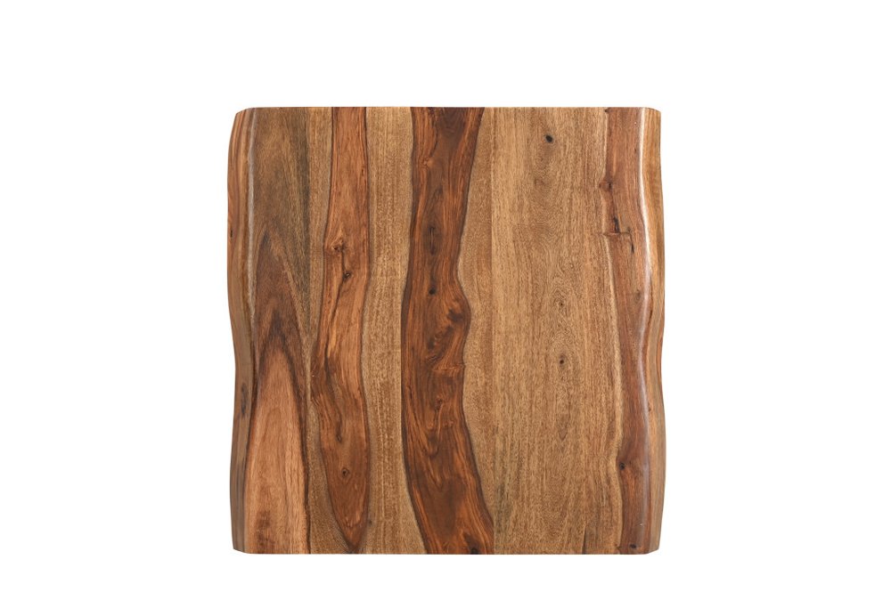 23" Brown Solid Wood Square Live Edge End Table